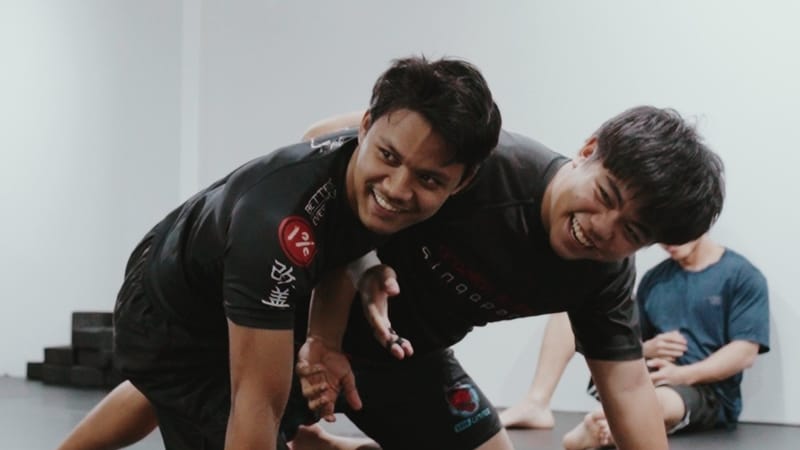 Training at Brazilian Jiu Jitsu Singapore, Clarke Quay
